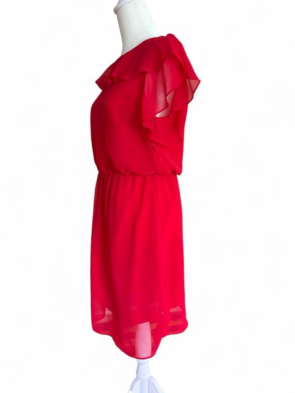 H&M Bright Red Ruffle Midi Dress - Picture 2 of 5